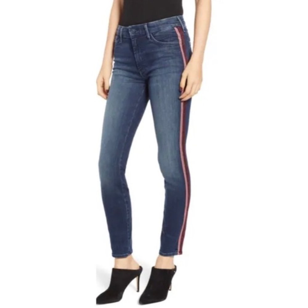 MOTHER The Looker Glitter Side Stripe Jeans 29